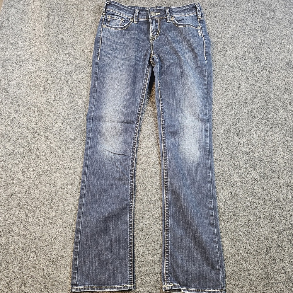 Silver Jeans Aiko Mid Slim Boot‎ Jeans Women's 27x33 Dark Wash Stretch Denim